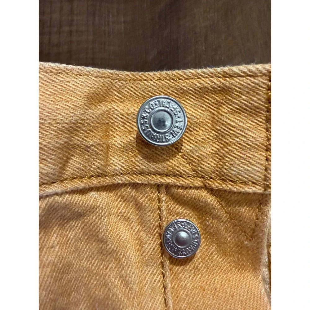 Levi's 501 Original Fit Jeans Mens 38x34 Yellow Straight Leg Button Fly Denim
